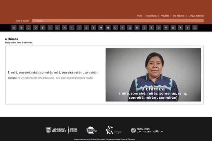 5. Diccionario Web Ralámuli-Español. Foto - diccionarioralamuli