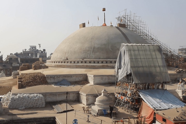 2. Reconstrucción de la Estupa de Boudhanath. Foto - Mandalas Life