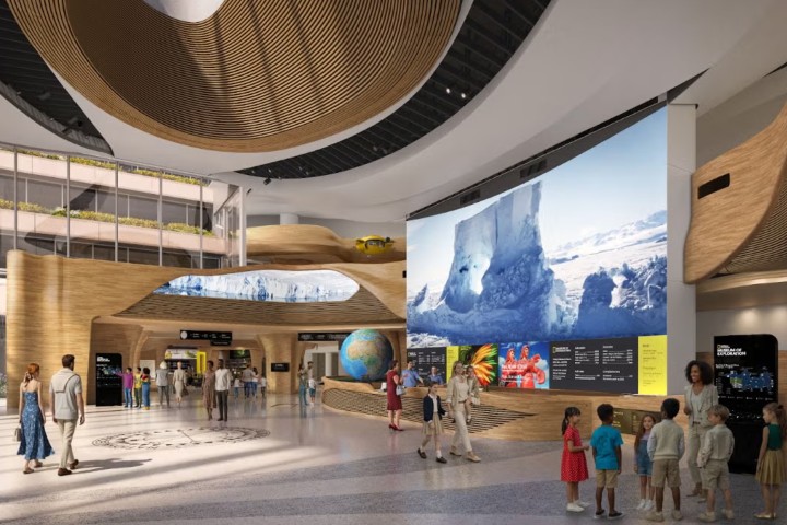 3. Concepto artístico de sala en el Museo de Exploración de National Geographic. Foto - Archivo National Geographic