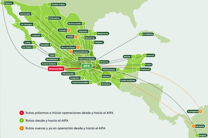 3. Conexión de rutas de Viva con la nueva ruta Manzanillo - AIFA. Foto - Archivo Viva