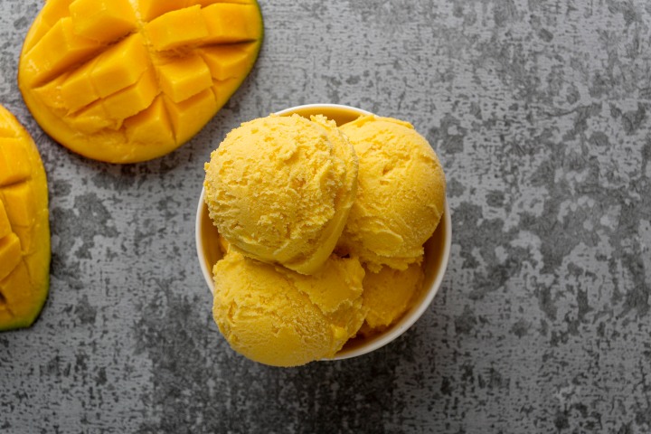 4. Helado de mango. Foto - freepik