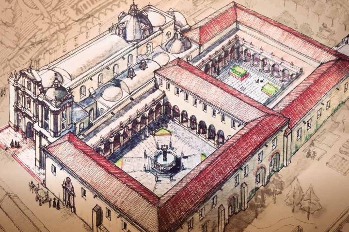 EXTRA. Ilustración del Templo de San Agustín. Foto - @historia_ca (X)