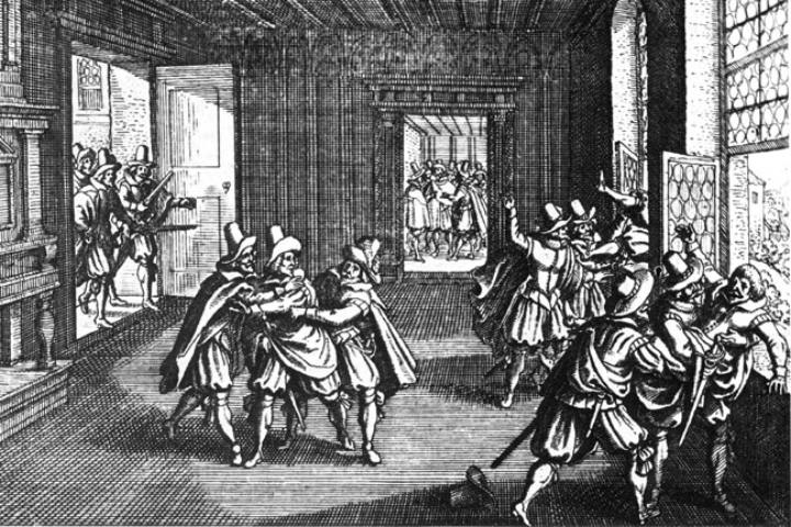 3. Grabado de la denestración de Praga de 1618. Foto - Wikimedia Commons