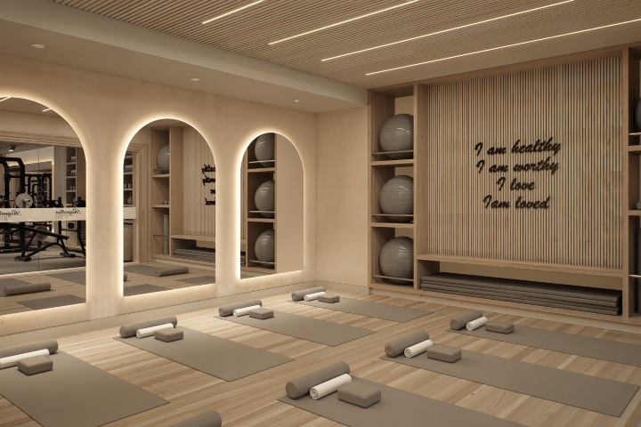 Arte del área fit del hotel. Foto. - Royalton Vessence Cancun