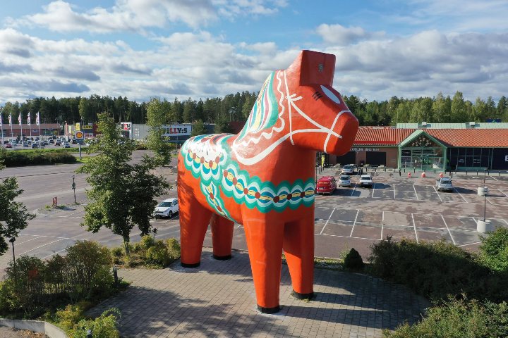 1. Caballo de Dala gigante en Avesta. Foto - Via TT - TT Nyhetsbyrån