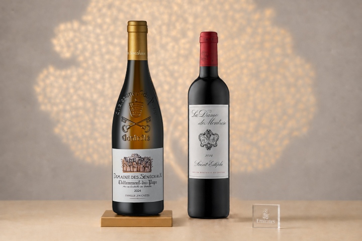 Incorporación de vinos de Business Class. Foto. - Emirates