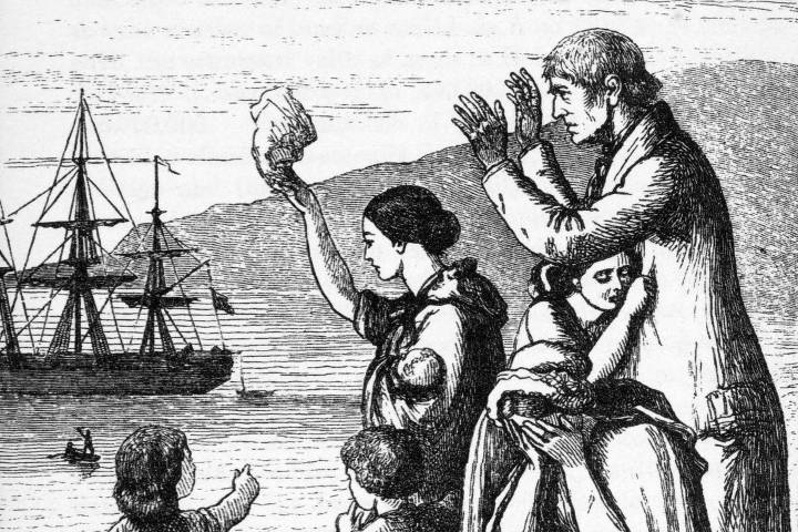 3. Grabado _Emigrantes abandonan Irlanda_, por Henry Doyle. Foto - Wikimedia Commons