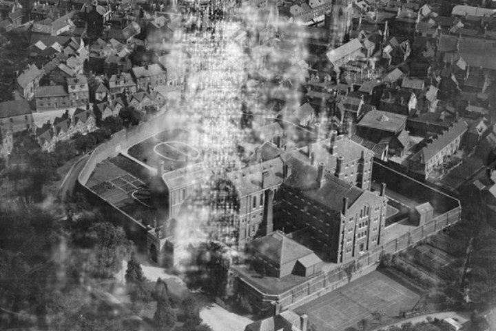 4. Antigua fotografía de la Prisión Dorchester. Foto - Britain From Above