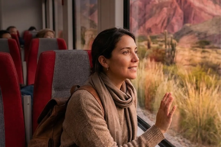 7. Pasajera en el Tren Solar. Foto - siente jujuy