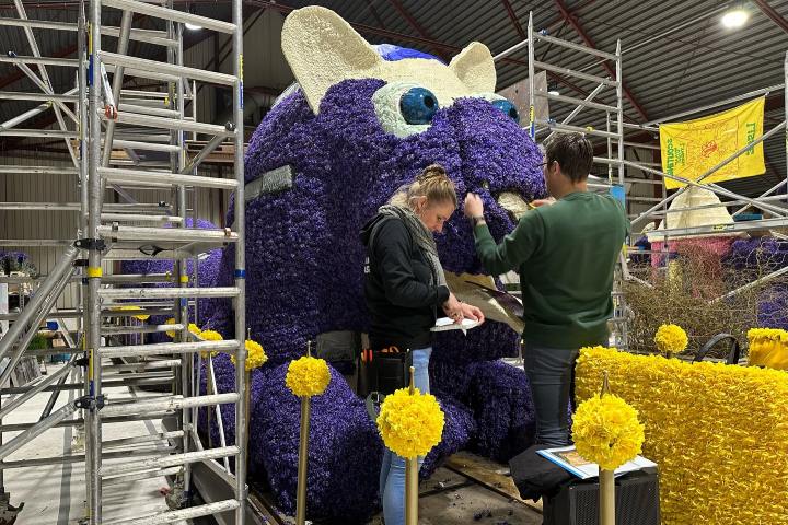 4. Elaboración de carroza para el Bloemencorso Bollenstreek. Foto - Bollenstreek (Facebook)