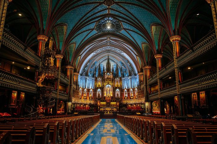 4. Interior de la Basílica de Notre-Dame de Montreal. Foto - Basilique Notre-Dame de Montréal (Facebook)